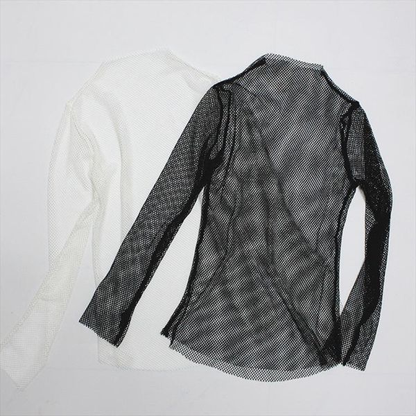 women fishnet mesh see through black shirts female harajuku long sleeve tee drop shipping, White
women fishnet mesh see through black shirts female harajuku long sleeve tee drop shipping, White
