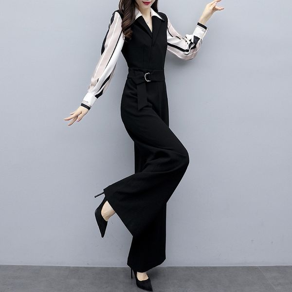 and autumn jump for women 2020 spring new korean spring and autumn women's suitstyle fashionable casual black jumpsuit high waist wide, Gray
and autumn jump for women 2020 spring new korean spring and autumn women's suitstyle fashionable casual black jumpsuit high waist wide, Gray