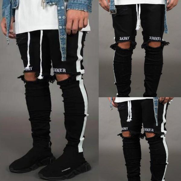 stylish stretch ripped jeans men 2020 brand new mens print big hole skinny pants casual slim fit designer hip hop denim trousers, Blue
stylish stretch ripped jeans men 2020 brand new mens print big hole skinny pants casual slim fit designer hip hop denim trousers, Blue