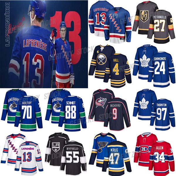 new york rangers 13 alexis lafreniere toronto maple leafs 24 simmonds canucks 88 schmidt 70 holtby st.louis blues 47 krug hockey jersey, Black;red
new york rangers 13 alexis lafreniere toronto maple leafs 24 simmonds canucks 88 schmidt 70 holtby st.louis blues 47 krug hockey jersey, Black;red