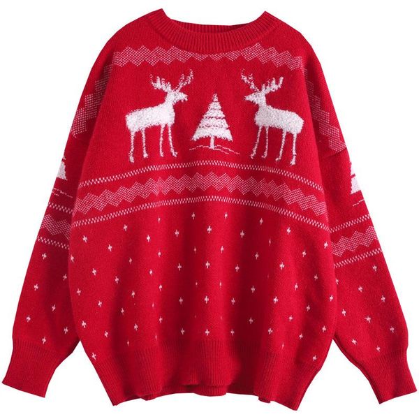 women autumn winter christmas sweater ladies knitted jumper pullover women sweater snowflake elk print sweaters pullovers, White;black
women autumn winter christmas sweater ladies knitted jumper pullover women sweater snowflake elk print sweaters pullovers, White;black
