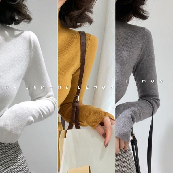 2curf internet celebrity super thick cored yarn sweaterhalf turtleneck sweater women's slim long sleeve solid inner color base sweater, White;black
2curf internet celebrity super thick cored yarn sweaterhalf turtleneck sweater women's slim long sleeve solid inner color base sweater, White;black