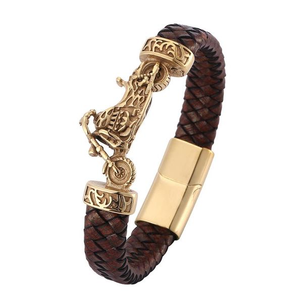 charm bracelets luxury men jewelry gold color stainless steel motorcycle brown braided leather bracelet magnet buckle wristband gift bb0753, Golden;silver
charm bracelets luxury men jewelry gold color stainless steel motorcycle brown braided leather bracelet magnet buckle wristband gift bb0753, Golden;silver