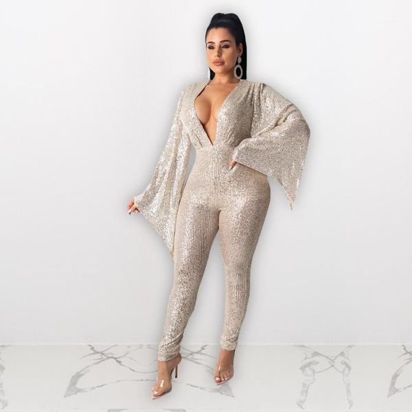 womens sequins jumpsuit autumn fashion deep v flare sleeve jumpsuit birthday party outfits night club clothes1, Gray
womens sequins jumpsuit autumn fashion deep v flare sleeve jumpsuit birthday party outfits night club clothes1, Gray