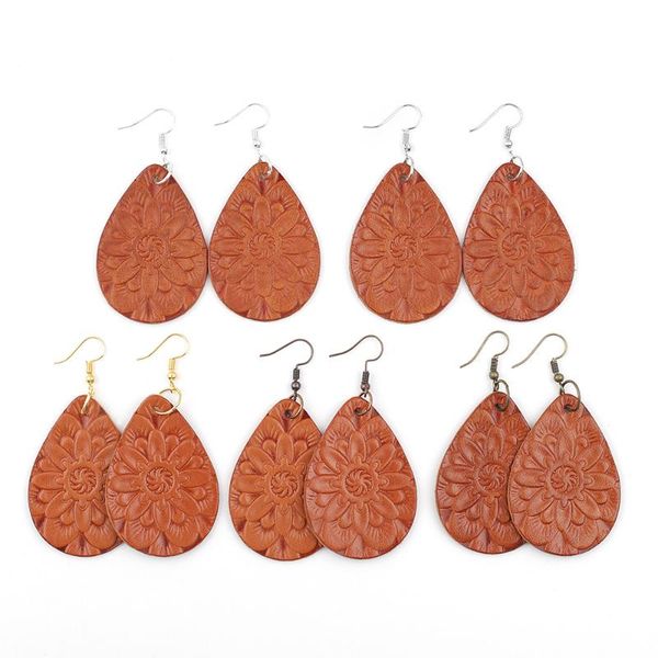 handmade genuine leather women earring carving flower teardrop hook earrings pendant jewelry gift, Silver
handmade genuine leather women earring carving flower teardrop hook earrings pendant jewelry gift, Silver