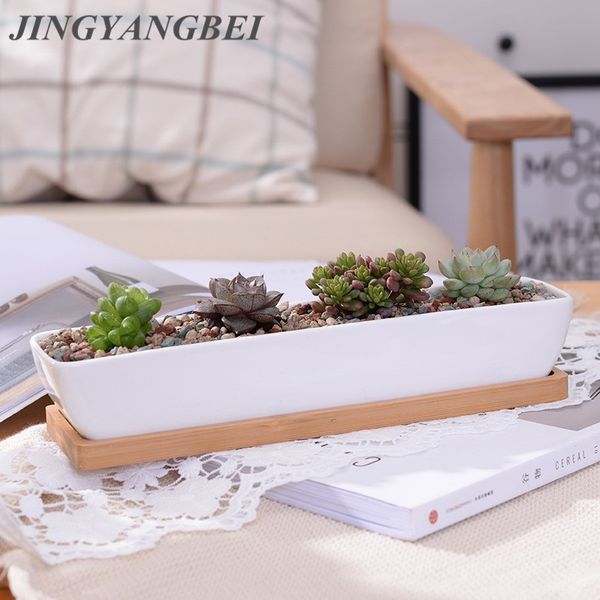 1 set minimalist geometry white ceramic succulent plant + bamboo shelf bonsai planter porcelain flower pot home decor 1029
1 set minimalist geometry white ceramic succulent plant + bamboo shelf bonsai planter porcelain flower pot home decor 1029