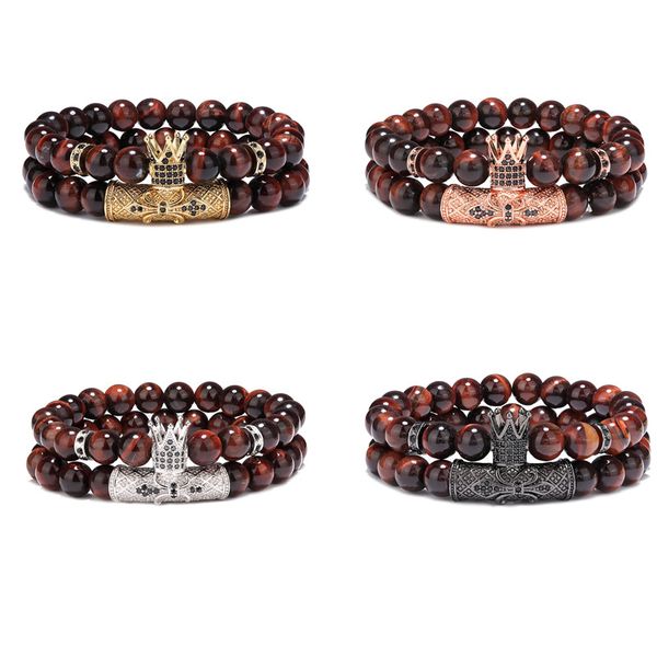 popular man style cz micro pave crown charm 8mm red tiger eye beads strands bracelet 2pcs/set, Golden;silver
popular man style cz micro pave crown charm 8mm red tiger eye beads strands bracelet 2pcs/set, Golden;silver