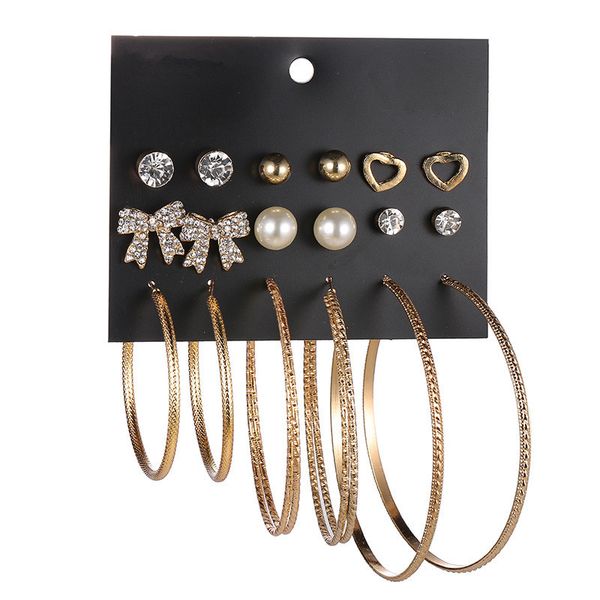 factory cardholder dainty glod combination cross-border e-commerce ball spo bowknot love big hoop exaggerated pearl rhinestone earrings set, Golden;silver
factory cardholder dainty glod combination cross-border e-commerce ball spo bowknot love big hoop exaggerated pearl rhinestone earrings set, Golden;silver