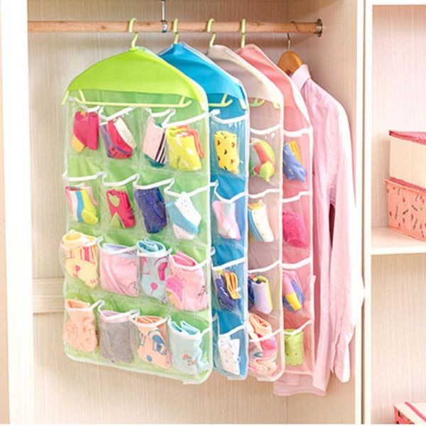 storage boxes & bins 16 pockets clear hanging bag polyester transparent pe socks bra underwear rack hanger organizer
storage boxes & bins 16 pockets clear hanging bag polyester transparent pe socks bra underwear rack hanger organizer