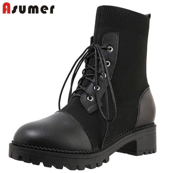 boots asumer 2021 arrive women ankle knitting genuine leather shoes round toe lace up square heel casual short woman, Black
boots asumer 2021 arrive women ankle knitting genuine leather shoes round toe lace up square heel casual short woman, Black