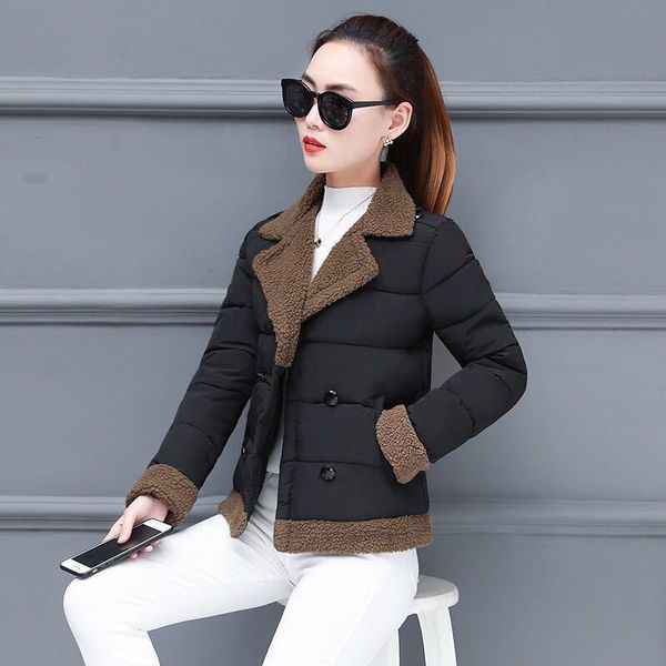 2021 New Turn Collar Winter Outerwear Hot Thick Ladies Short Thin Double Breasted Female Coat AEZQ, Black
2021 New Turn Collar Winter Outerwear Hot Thick Ladies Short Thin Double Breasted Female Coat AEZQ, Black