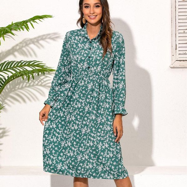 casual dresses autumn and winter women dress 2021 long-sleeved high-waisted floral stretch boho office retro high-neck ruffle, Black;gray
casual dresses autumn and winter women dress 2021 long-sleeved high-waisted floral stretch boho office retro high-neck ruffle, Black;gray