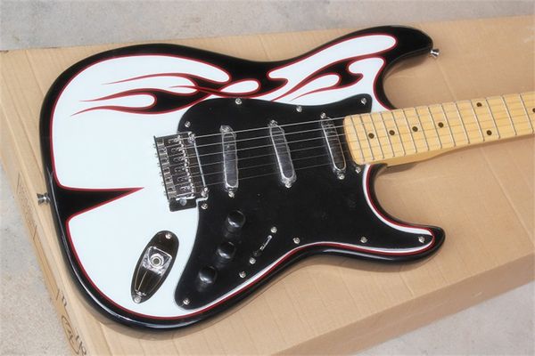 flyoung st electric guitar flame pattern black and white fit pickup maple fingerboard
flyoung st electric guitar flame pattern black and white fit pickup maple fingerboard
