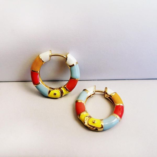 hoop & huggie small huggies earrings multicolor enamel geometric round metal stud minimalist piercing jewelry wholesale, Golden;silver 
hoop & huggie small huggies earrings multicolor enamel geometric round metal stud minimalist piercing jewelry wholesale, Golden;silver