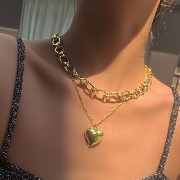 kmvexo punk metal pendant necklace fashion thick chains necklace heart gothic women female chocker neck goth jewelry, Golden;silver
kmvexo punk metal pendant necklace fashion thick chains necklace heart gothic women female chocker neck goth jewelry, Golden;silver