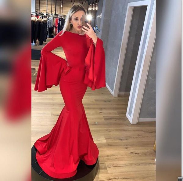 alluring mermaid long sleeves simple satin formal 2021 evening dresses plus size custom special event gowns, Black;red
alluring mermaid long sleeves simple satin formal 2021 evening dresses plus size custom special event gowns, Black;red