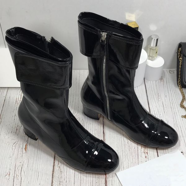designer fashion ankle boots round toe soft patent leather with rubber sole metal side zipper heel 6cm suitable for spring autumn color blac, Black
designer fashion ankle boots round toe soft patent leather with rubber sole metal side zipper heel 6cm suitable for spring autumn color blac, Black