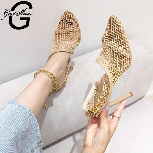sandals genshuo lace mesh pointed toe fashion high heels hollow metal decoration ladies pumps zapatos mujer 35-411, Black
sandals genshuo lace mesh pointed toe fashion high heels hollow metal decoration ladies pumps zapatos mujer 35-411, Black