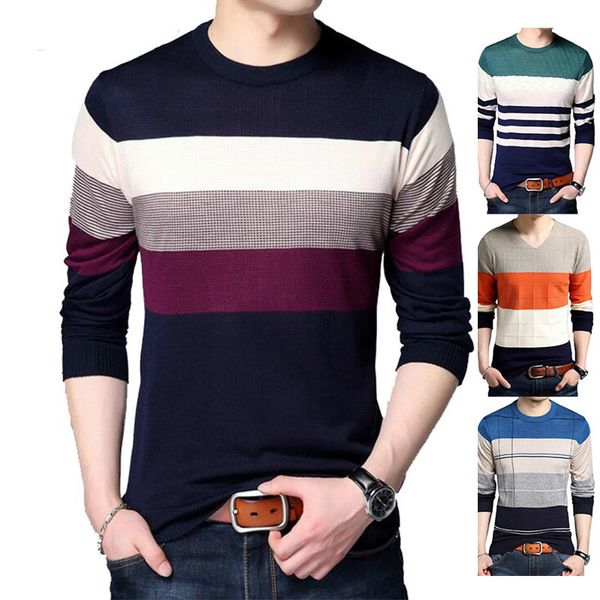 spring autumn winter pullover men brand clothing jersey clothing knitwear sweater 2019 men casual striped pull slim fit men, White;black
spring autumn winter pullover men brand clothing jersey clothing knitwear sweater 2019 men casual striped pull slim fit men, White;black
