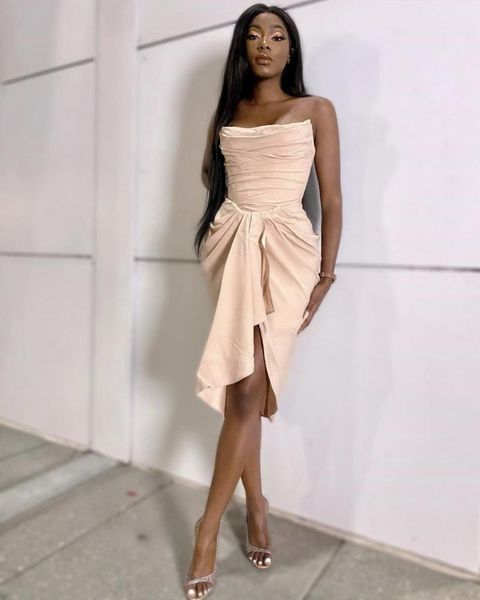 casual dresses summer fashion strapless backless split draped bodycon women dress 2021 designer evening party vestido, Black;gray
casual dresses summer fashion strapless backless split draped bodycon women dress 2021 designer evening party vestido, Black;gray