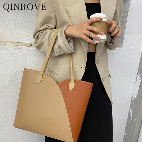 two-tone pu leather shoulder bag women 2021 fashion double handle shopping bag large capacity handbag female casual shopper
two-tone pu leather shoulder bag women 2021 fashion double handle shopping bag large capacity handbag female casual shopper