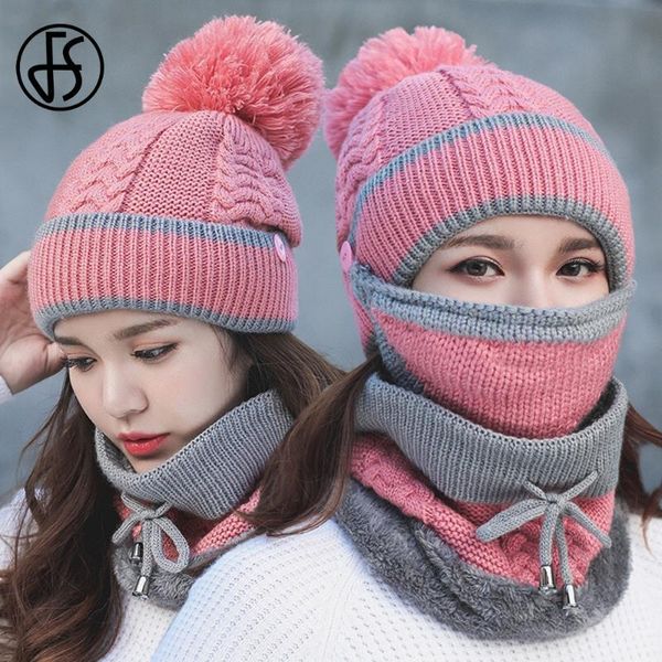 fs knitted winter cap for women woolen pompom hat and scarf set with mouth mask pink red neck warm ski cycling beanies hats, Blue;gray
fs knitted winter cap for women woolen pompom hat and scarf set with mouth mask pink red neck warm ski cycling beanies hats, Blue;gray