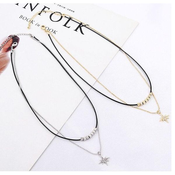double-layer hip-hop octagonal star necklace men and women sun trinkets in chocker necklace, Silver
double-layer hip-hop octagonal star necklace men and women sun trinkets in chocker necklace, Silver