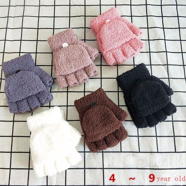 4-9 years old children coral fleece knit half finger flip cuff mitten boy / girl winter plus velvet thick warm writing glove c92, Blue;gray
4-9 years old children coral fleece knit half finger flip cuff mitten boy / girl winter plus velvet thick warm writing glove c92, Blue;gray