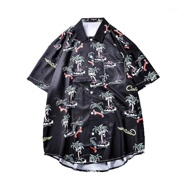 men's casual shirts shirt men streetwear chemise homme summer fashion short sleeve beach loose blouse y6051, White;black
men's casual shirts shirt men streetwear chemise homme summer fashion short sleeve beach loose blouse y6051, White;black