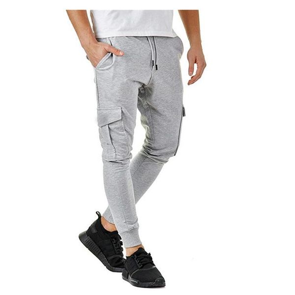 men's casual trousers multi-pocket slim fit sports elasticated waist bodybuilding workout running sweatpants, Black
men's casual trousers multi-pocket slim fit sports elasticated waist bodybuilding workout running sweatpants, Black