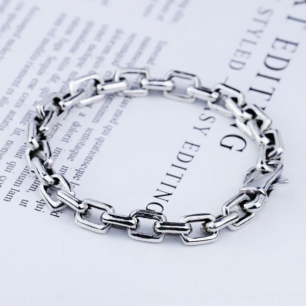 925 sterling silver and women's square leisure japanese and korean neutral lovers braceletthai silver men's bracelet bracelet brac, Golden;silver
925 sterling silver and women's square leisure japanese and korean neutral lovers braceletthai silver men's bracelet bracelet brac, Golden;silver