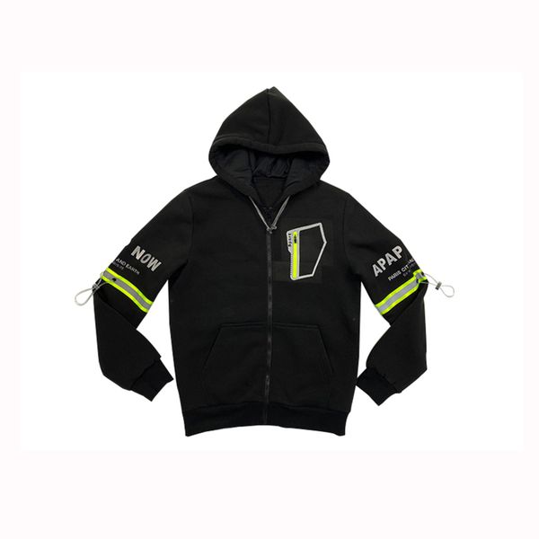 handsome european and american street hip-hop style design sense men's jacket, Black
handsome european and american street hip-hop style design sense men's jacket, Black