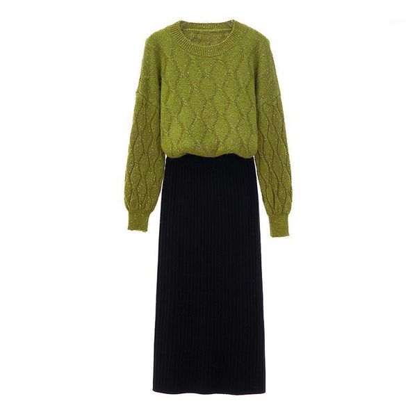 new winter western style pullover sweater black skirt fashion knitted two-piece outfit lady set clothing1, Gray
new winter western style pullover sweater black skirt fashion knitted two-piece outfit lady set clothing1, Gray