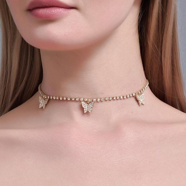 chokers women fashion crystal butterfly pendant choker necklace for sweet clavicle chain jewelry gifts, Golden;silver
chokers women fashion crystal butterfly pendant choker necklace for sweet clavicle chain jewelry gifts, Golden;silver
