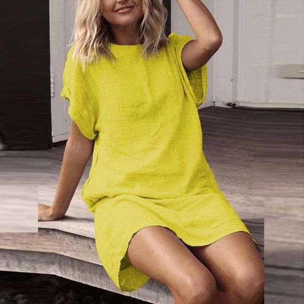 dress women summer casual solid short sleeve crew neck linen beach dress, Black;gray
dress women summer casual solid short sleeve crew neck linen beach dress, Black;gray