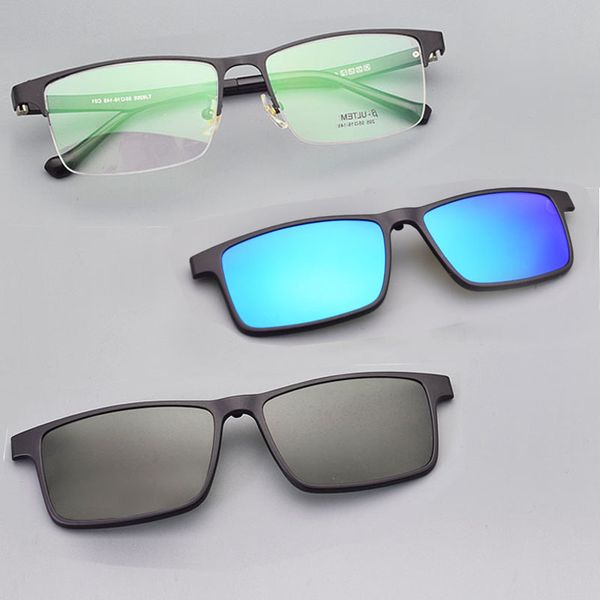 half frame glasses men buckle polarizing clip on sunglasses magnet stainless steel night vision goggles driving prescription, White;black
half frame glasses men buckle polarizing clip on sunglasses magnet stainless steel night vision goggles driving prescription, White;black