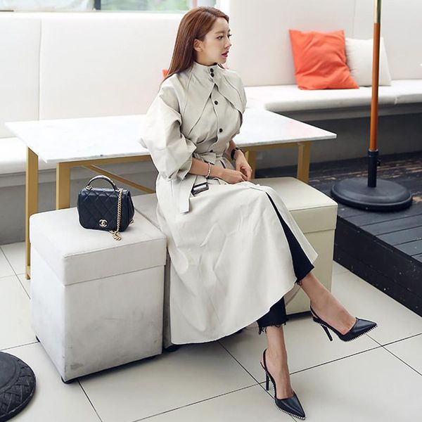 women's trench coats fashion comfortable loose a-line coat professional temperament outdoor warm long arrival women, Tan;black
women's trench coats fashion comfortable loose a-line coat professional temperament outdoor warm long arrival women, Tan;black