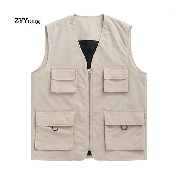 summer men vest jackets solid color multi-pocket fashion lovers streetwear hip hop sleeveless loose cool clothing outdoor coat1, Black;white
summer men vest jackets solid color multi-pocket fashion lovers streetwear hip hop sleeveless loose cool clothing outdoor coat1, Black;white