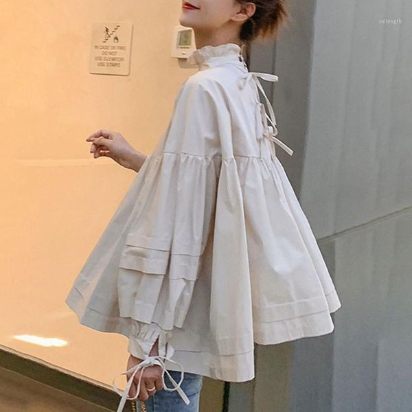 korean style woman blouse daily elegant buff bow loose causal shirts 2020 summer bohemian high street beach femme fashion 1, White
korean style woman blouse daily elegant buff bow loose causal shirts 2020 summer bohemian high street beach femme fashion 1, White