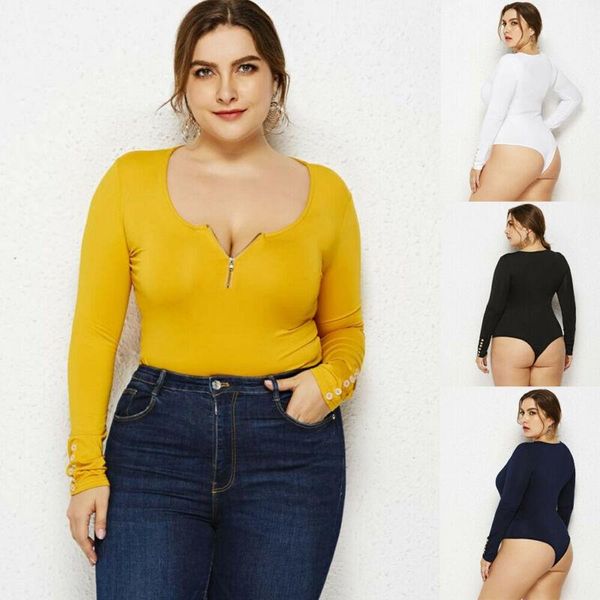 plus size ladies slim bodysuit women long sleeve button leotard jumpsuit bodysuit stretch zip new, Black;white
plus size ladies slim bodysuit women long sleeve button leotard jumpsuit bodysuit stretch zip new, Black;white