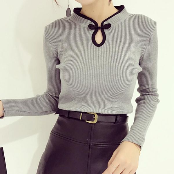 2019 autumn winter vintage women knitted mandarin collar sweater casual soft fashion slim femme elasticity pullovers sweater1, White;black
2019 autumn winter vintage women knitted mandarin collar sweater casual soft fashion slim femme elasticity pullovers sweater1, White;black