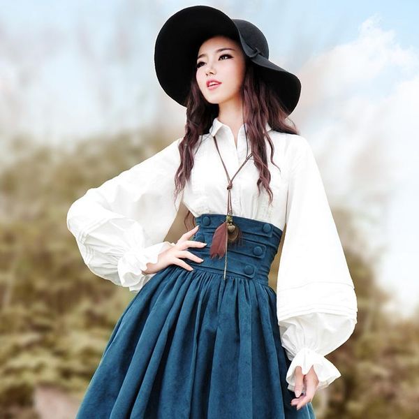 2020 new fashion white cotton shirts for women turn down collar shirts long lantern sleeve royal blouses xl1
2020 new fashion white cotton shirts for women turn down collar shirts long lantern sleeve royal blouses xl1