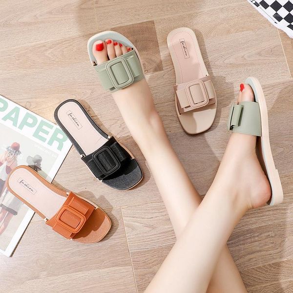 women slippers flat shoes ladies square fashion buckle comfortable beach outdoor slides summer new slip-on soft woman sandals1, Black
women slippers flat shoes ladies square fashion buckle comfortable beach outdoor slides summer new slip-on soft woman sandals1, Black