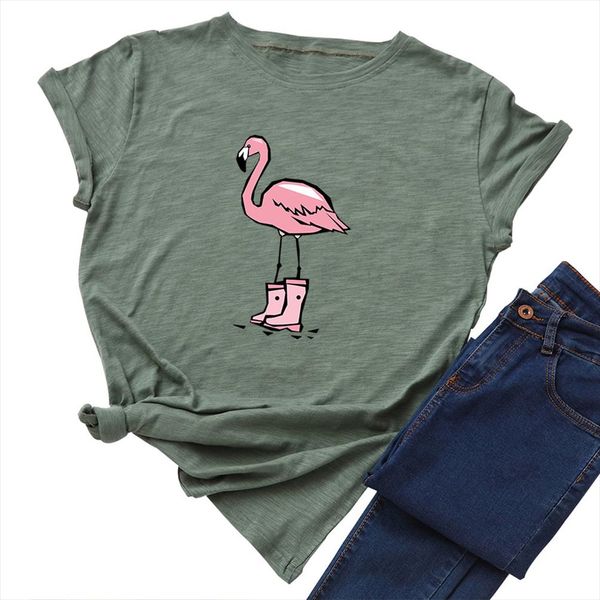 women koya print t shirt summer cute flamingo cartoon tshirt casual tees harajuku oversized funny crane cotton t shirt, White
women koya print t shirt summer cute flamingo cartoon tshirt casual tees harajuku oversized funny crane cotton t shirt, White