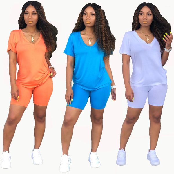neck slim fit tshirt solid color shorts ladies sport sets women summer tracksuit short sleeve v, Gray
neck slim fit tshirt solid color shorts ladies sport sets women summer tracksuit short sleeve v, Gray