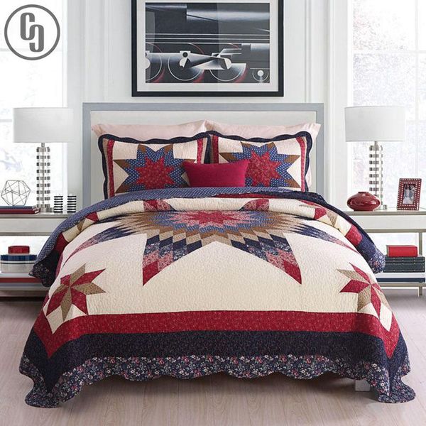 handmade patchwork bedspread quilt set 3pcs cotton quilts bed cover shams super king queen size vintage quilted coverlets
handmade patchwork bedspread quilt set 3pcs cotton quilts bed cover shams super king queen size vintage quilted coverlets