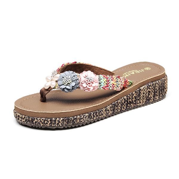 ladies handmade slippers summer flip flop flowers decoration female flip flops high heel eva bohemia beach sandal slippers shoes, Black
ladies handmade slippers summer flip flop flowers decoration female flip flops high heel eva bohemia beach sandal slippers shoes, Black