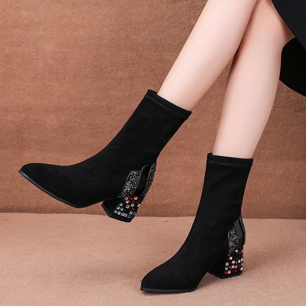 new autumn 2021 high-heeled shoes women ankle-strass heels thick naked women's wear black 35-40 boots e70j
new autumn 2021 high-heeled shoes women ankle-strass heels thick naked women's wear black 35-40 boots e70j
