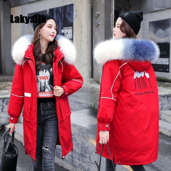 2020 winter new parkas loose women hooded fur collar embroidery cotton coats lady full sleeve pocket casual long jackets m-xxxl1, Black
2020 winter new parkas loose women hooded fur collar embroidery cotton coats lady full sleeve pocket casual long jackets m-xxxl1, Black