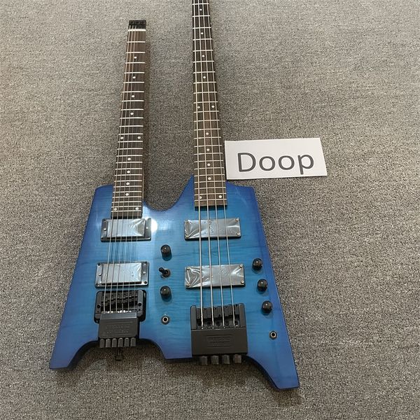 our direct 4 string bass guitar 6 string double blue paint, color can be ordered 
our direct 4 string bass guitar 6 string double blue paint, color can be ordered